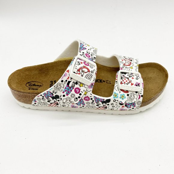 Birkenstock Arizona Kids Lovely Minnie White Slide Sandals US 13 Narrow Fit